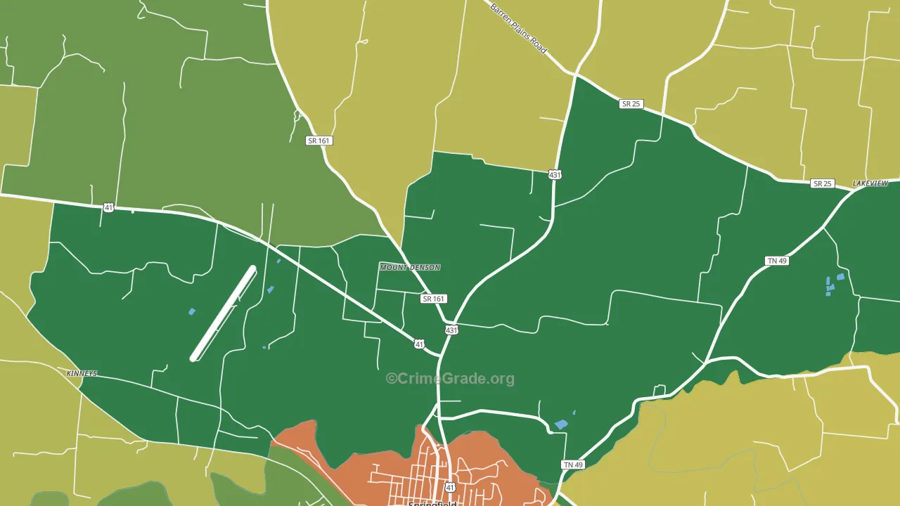 Mount Denson, TN Map of Assault Rates