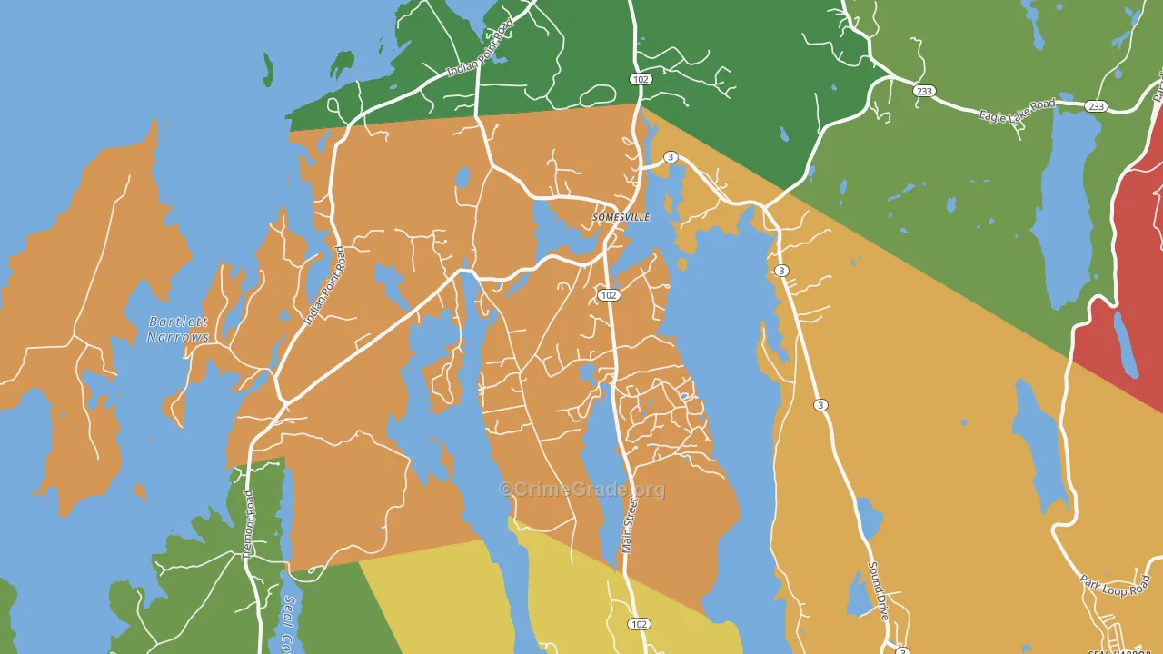 Mount Desert, ME Map of Assault Rates