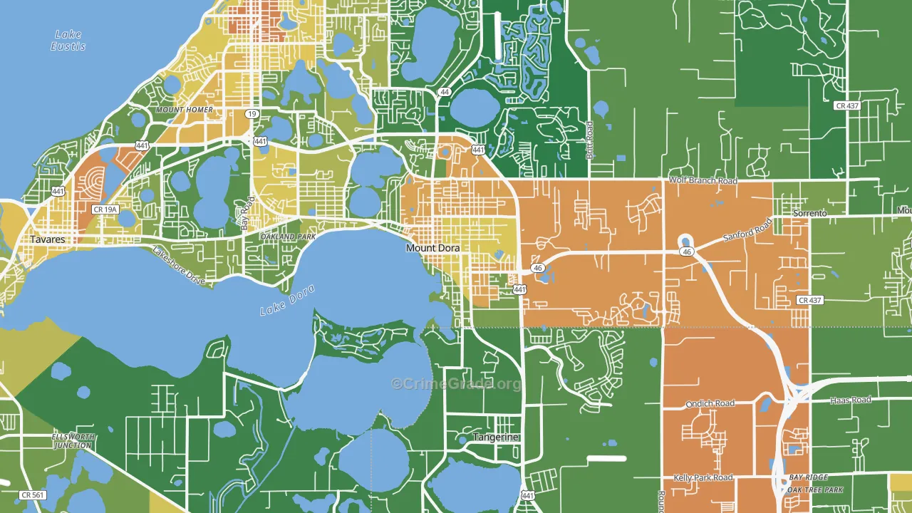 Mount Dora, FL Map of Assault Rates