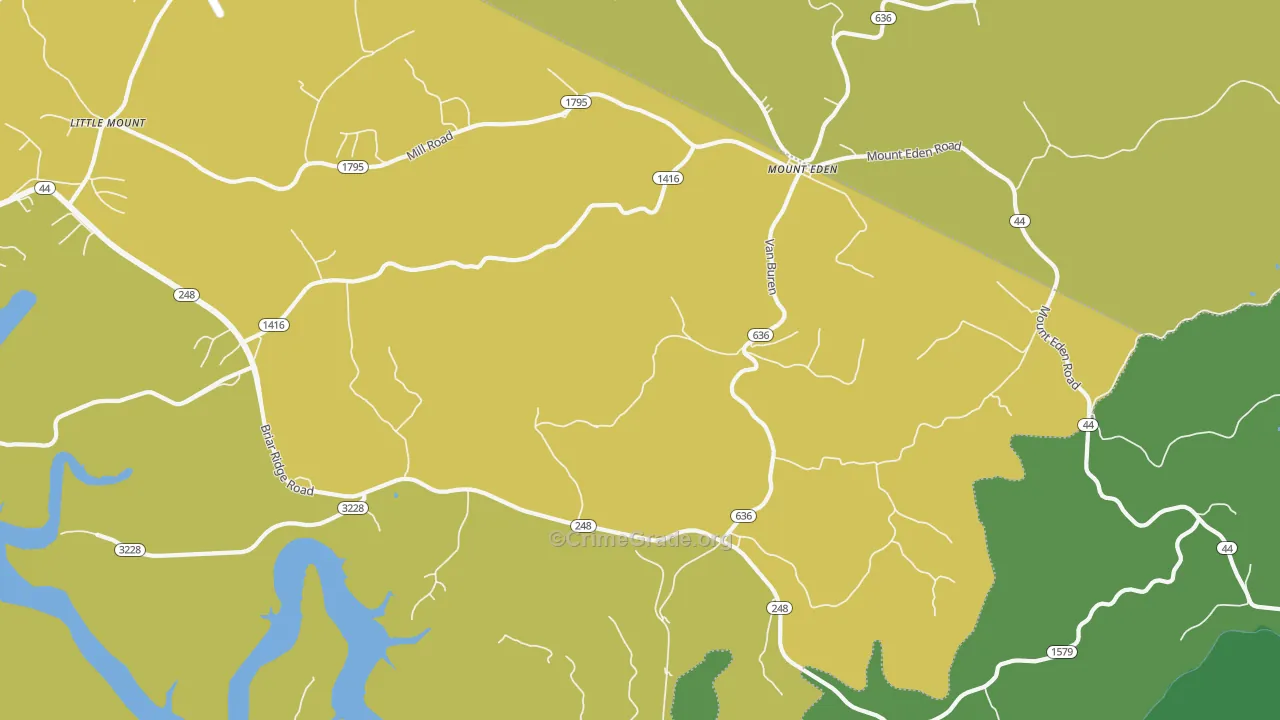 Mount Eden, KY Map of Assault Rates