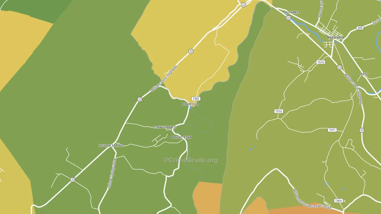 Mount Etna, PA Map of Assault Rates