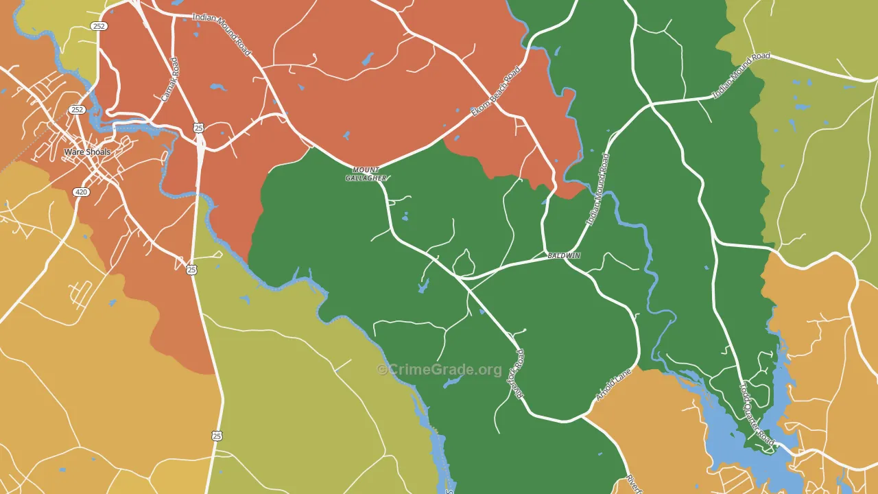 Mount Gallagher, SC Map of Assault Rates