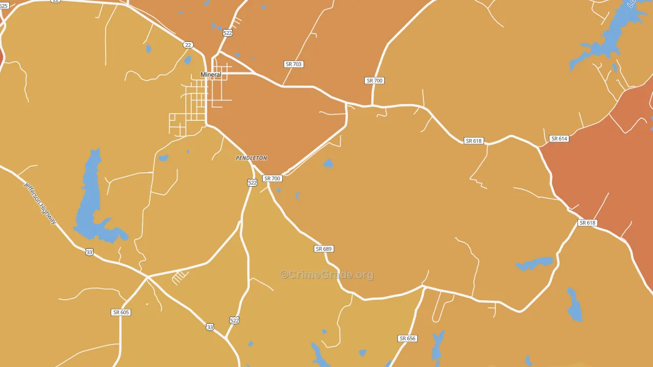 Mount Garland, VA Map of Assault Rates