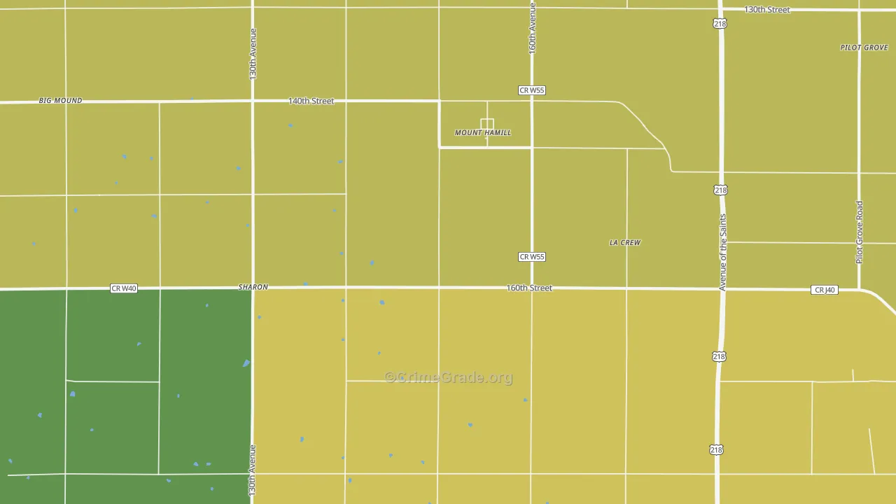 Mount Hamill, IA Map of Assault Rates