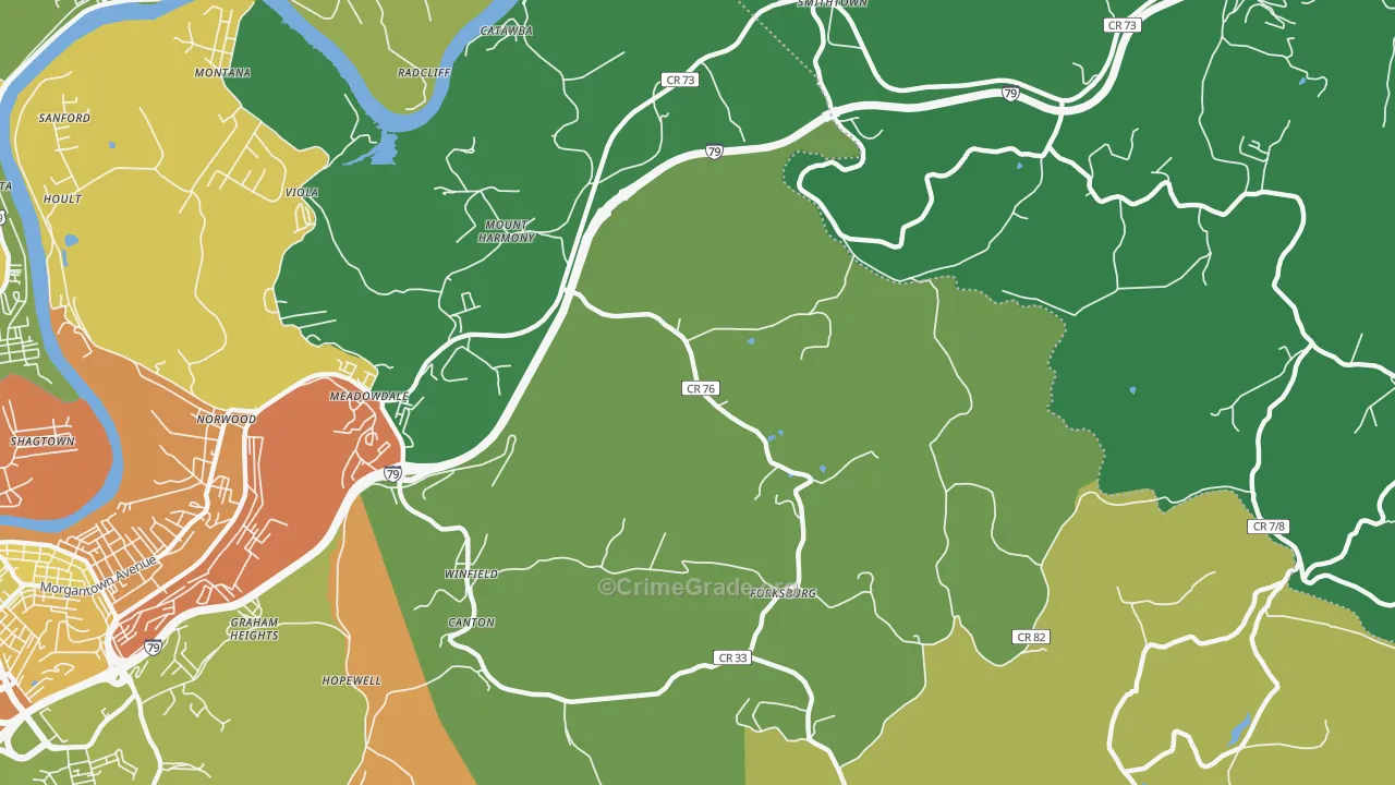 Mount Harmony, WV Map of Assault Rates