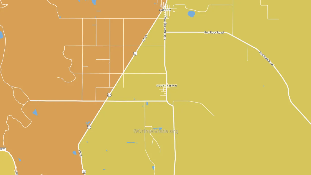 Mount Hebron, CA Map of Assault Rates