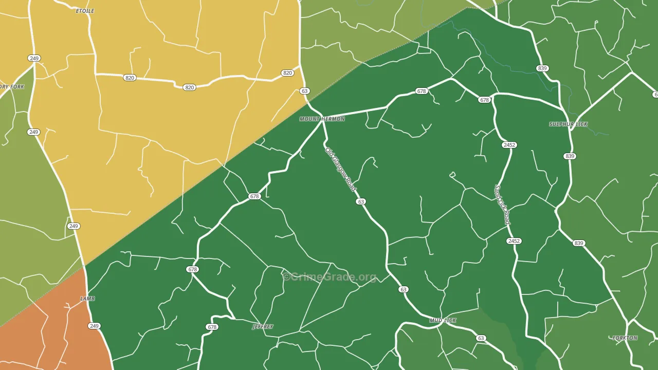 Mount Hermon, KY Map of Assault Rates