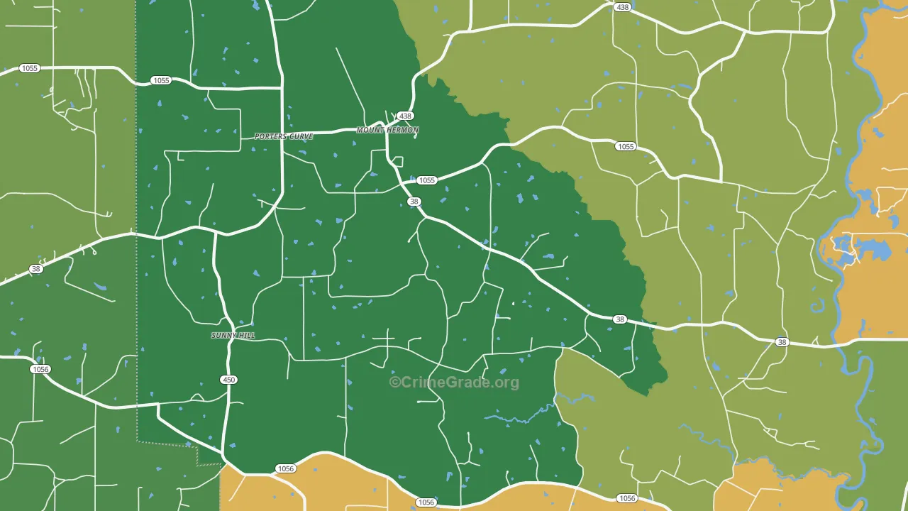 Mount Hermon, LA Map of Assault Rates