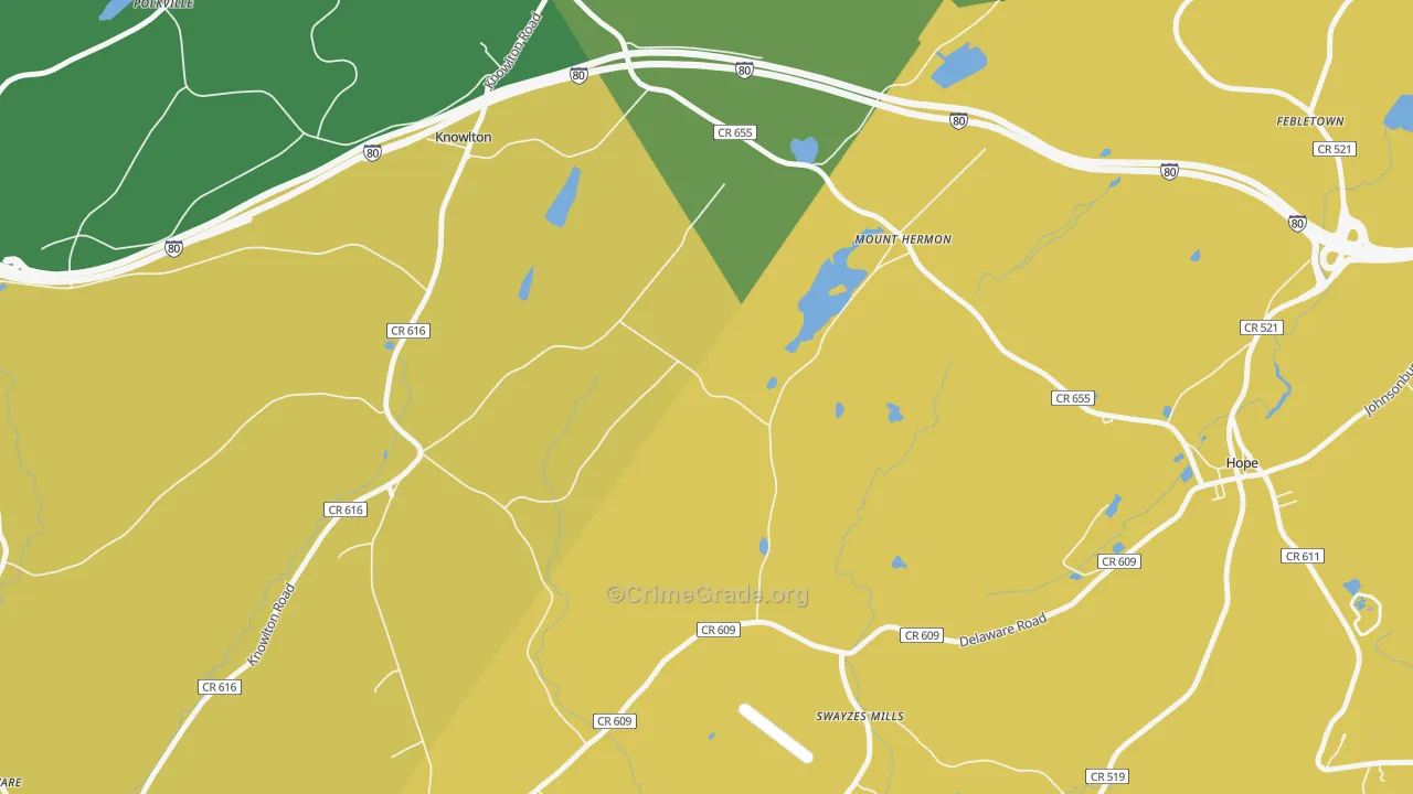 Mount Hermon, NJ Map of Assault Rates