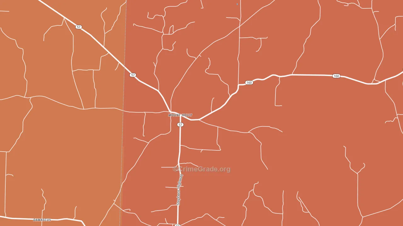Mount Holly, AR Map of Assault Rates
