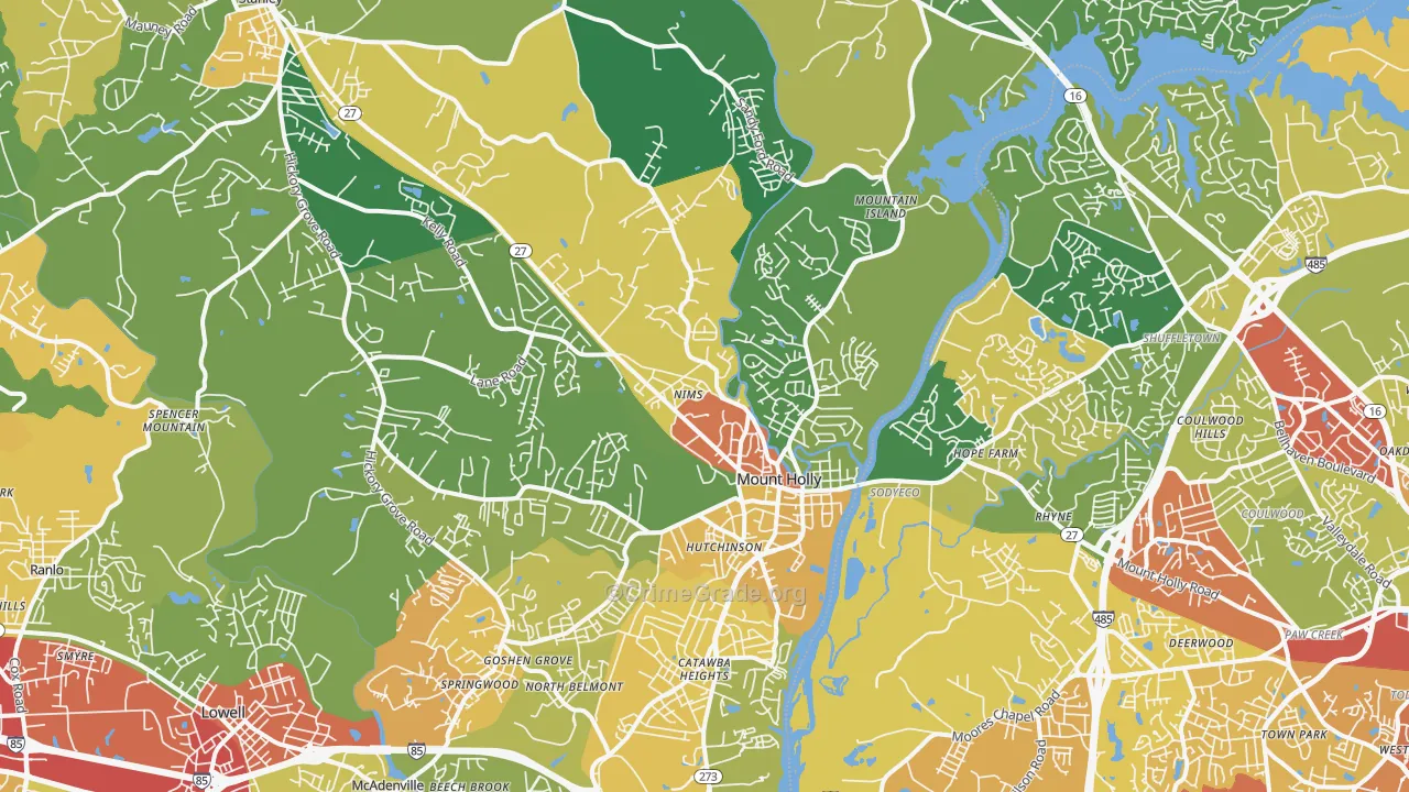 Mount Holly, NC Map of Assault Rates