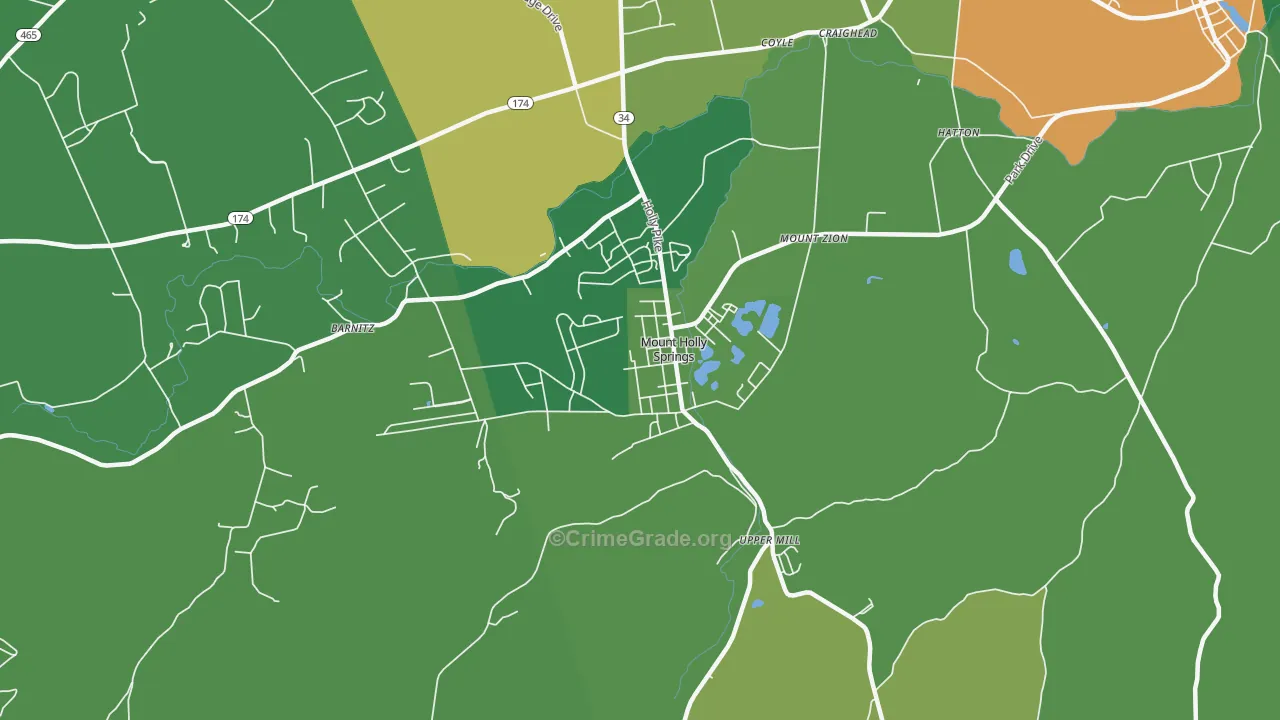 Mount Holly Springs, PA Map of Assault Rates