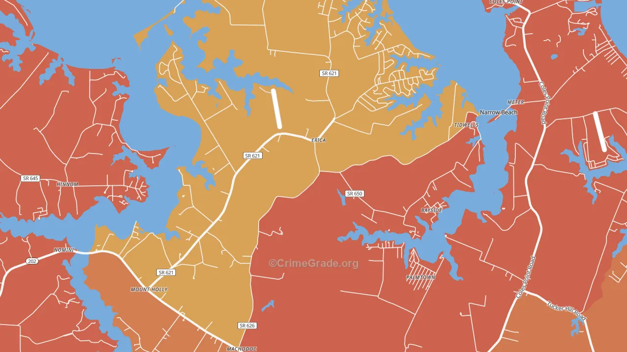 Mount Holly, VA Map of Assault Rates