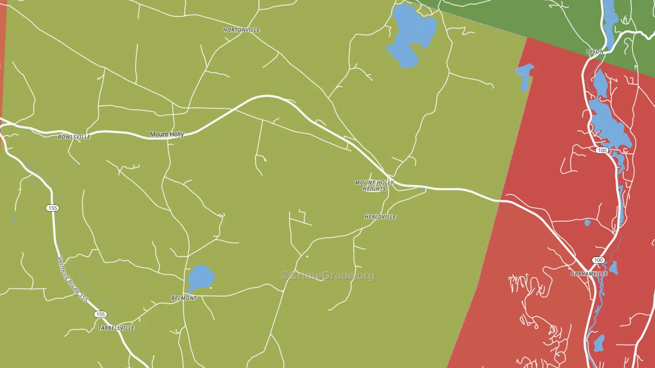 Mount Holly, VT Map of Assault Rates