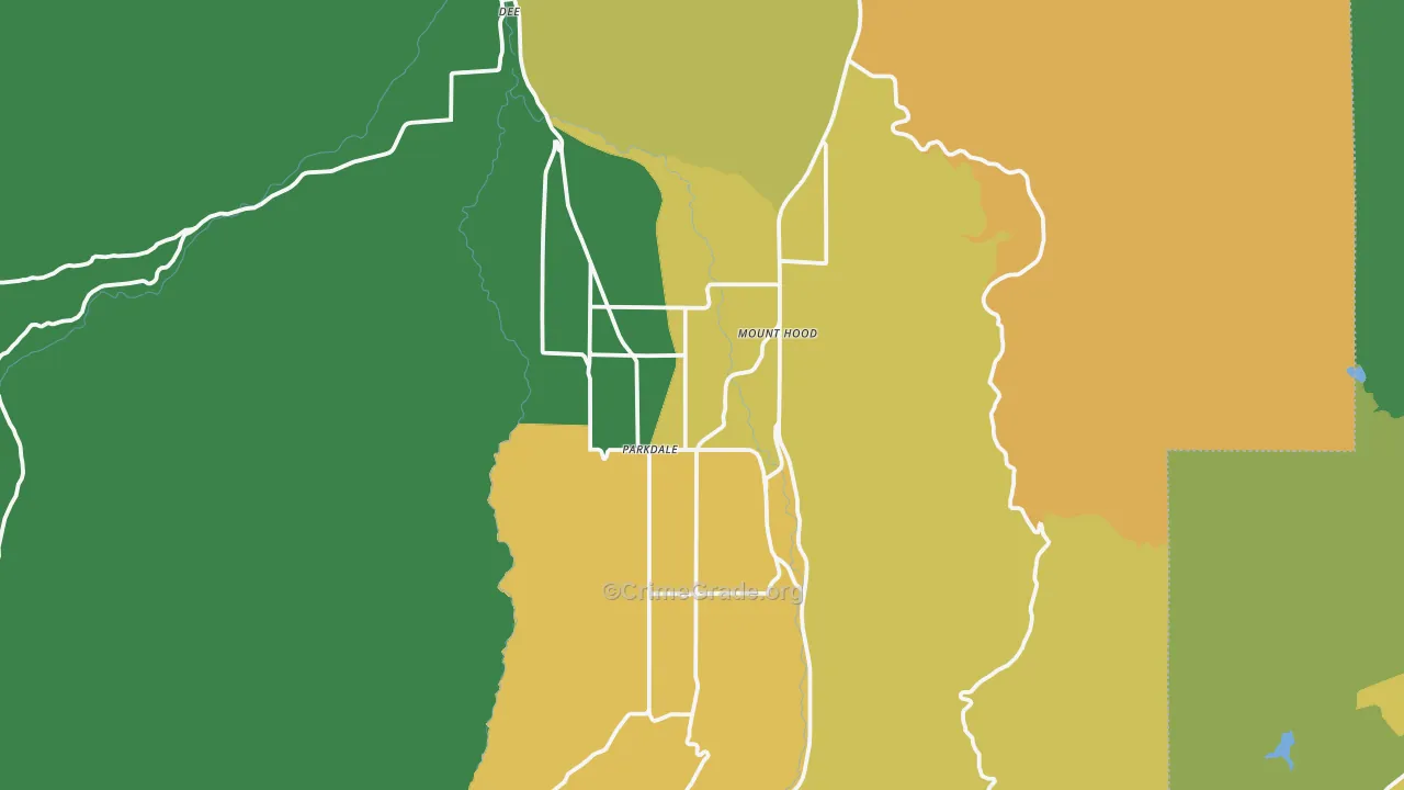 Mount Hood-Parkdale, OR Map of Assault Rates