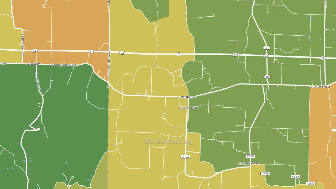 Mount Hope, AL Map of Assault Rates