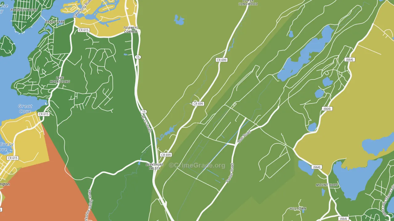 Mount Hope, NJ Map of Assault Rates