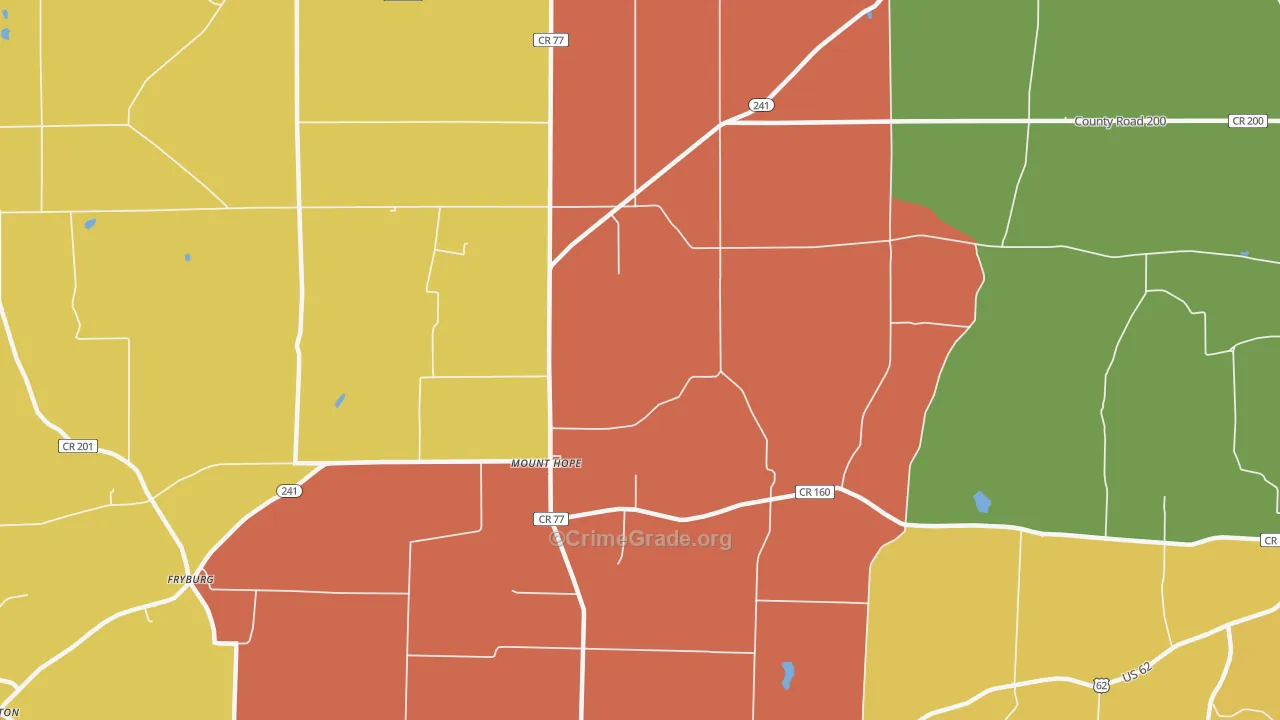 Mount Hope, OH Map of Assault Rates