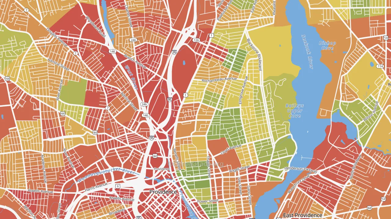 Mount Hope, Providence, RI Map of Assault Rates