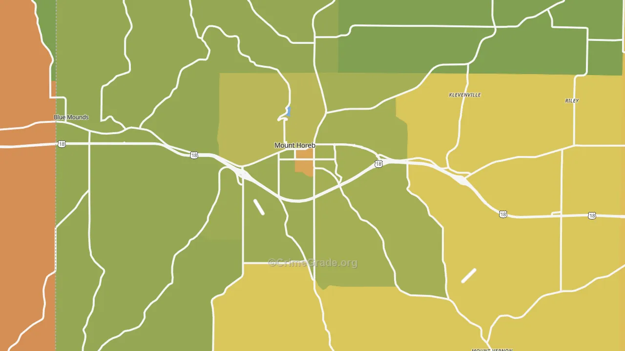 Mount Horeb, WI Map of Assault Rates