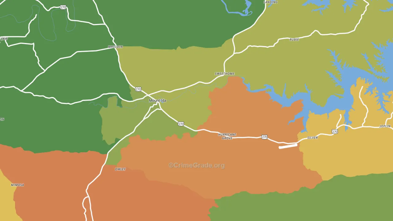 Mount Ida, AR Map of Assault Rates