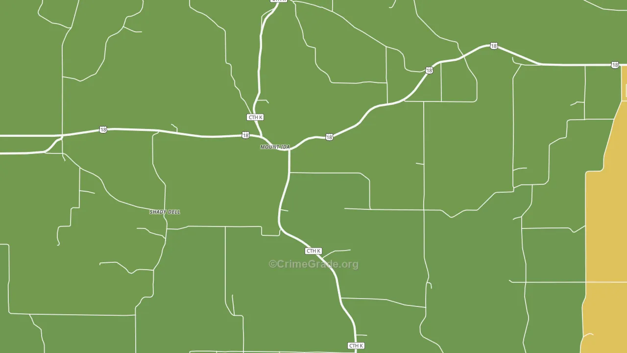 Mount Ida, WI Map of Assault Rates