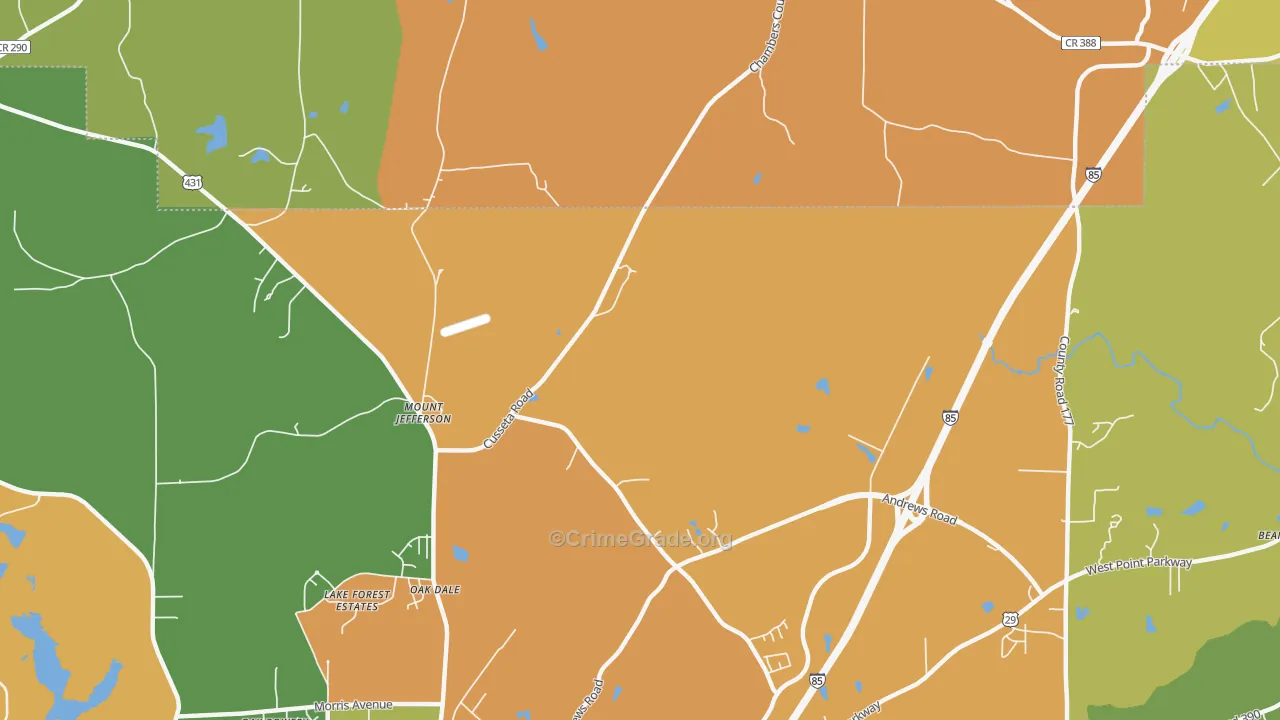 Mount Jefferson, AL Map of Assault Rates