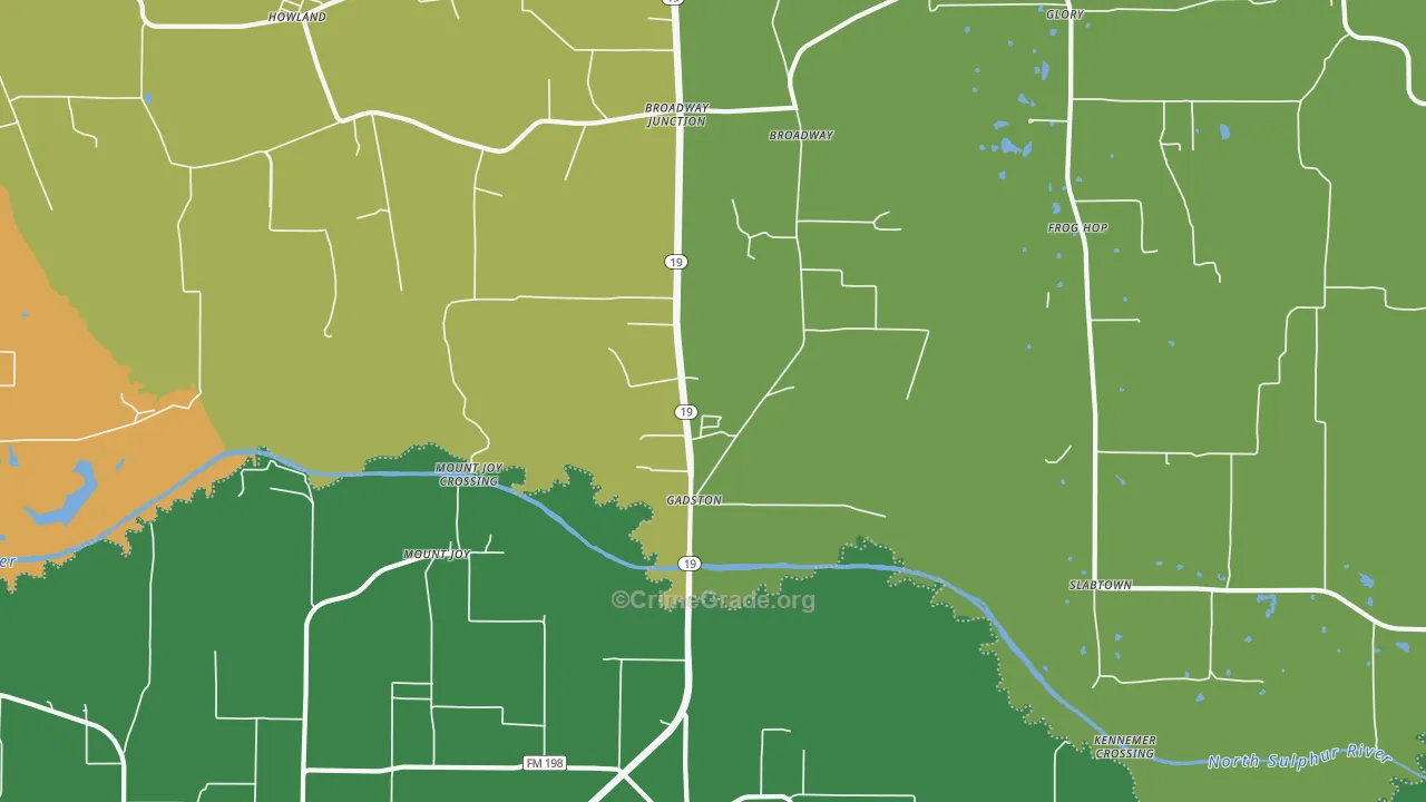Mount Joy, TX Map of Assault Rates