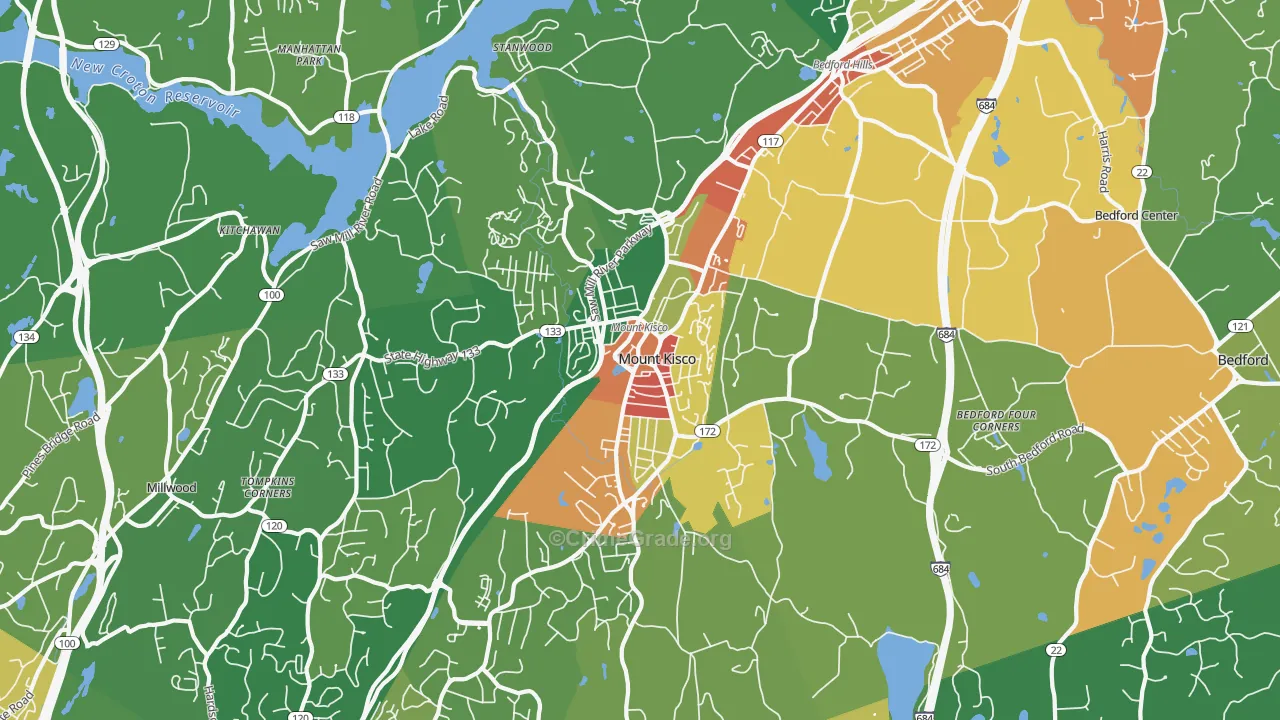 Mount Kisco, NY Map of Assault Rates