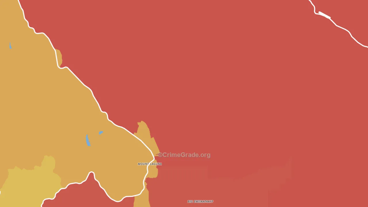 Mount Laguna, CA Map of Assault Rates