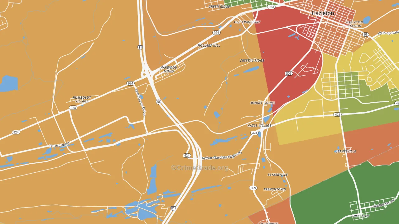 Mount Laurel, PA Map of Assault Rates