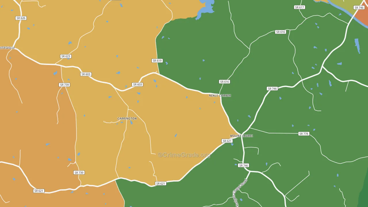Mount Laurel, VA Map of Assault Rates