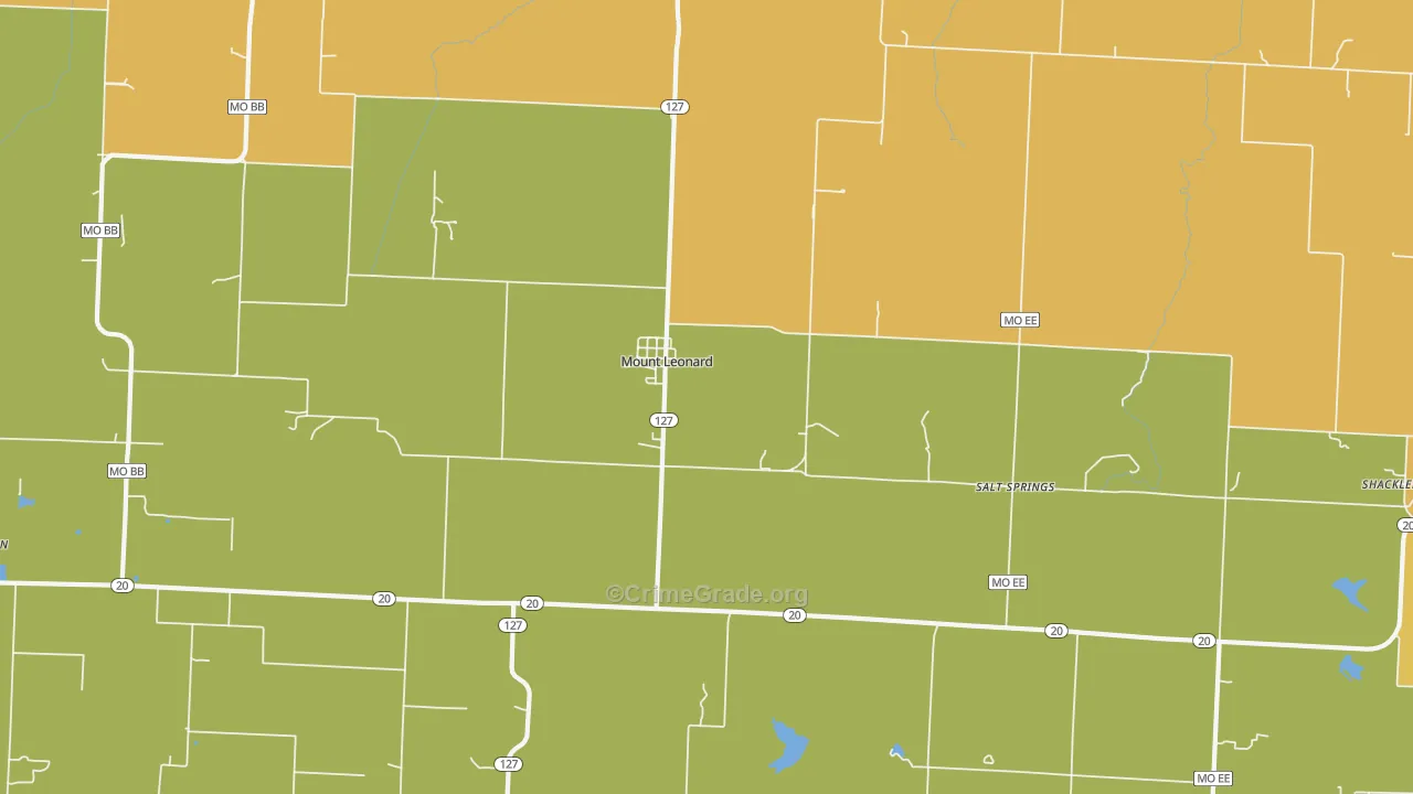 Mount Leonard, MO Map of Assault Rates