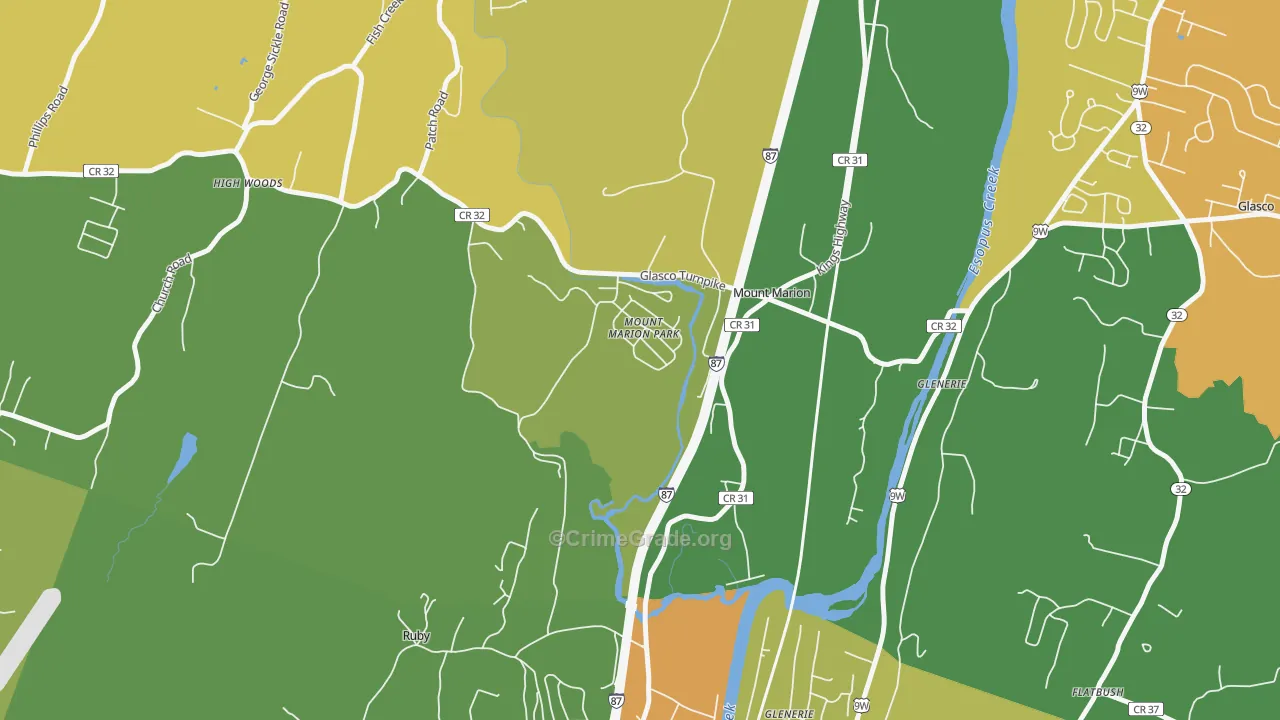 Mount Marion, NY Map of Assault Rates