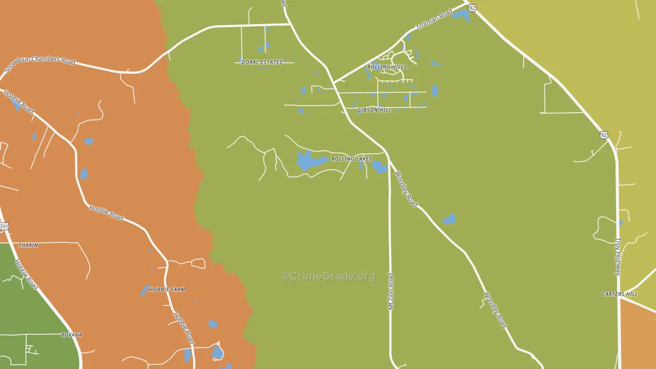 Mount Meigs, AL Map of Assault Rates