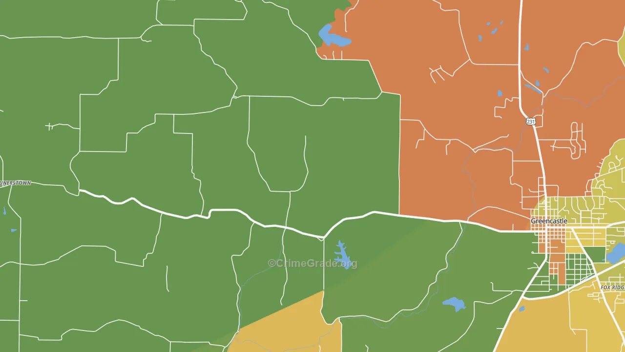 Mount Meridian, IN Map of Assault Rates