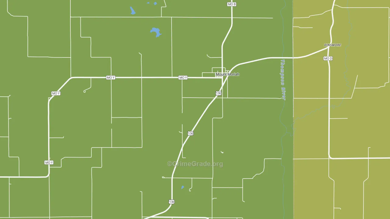 Mount Moriah, MO Map of Assault Rates