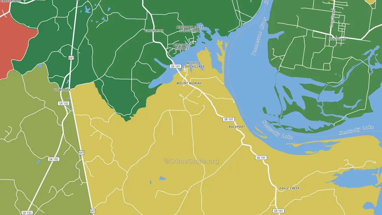 Mount Moriah, TN Map of Assault Rates