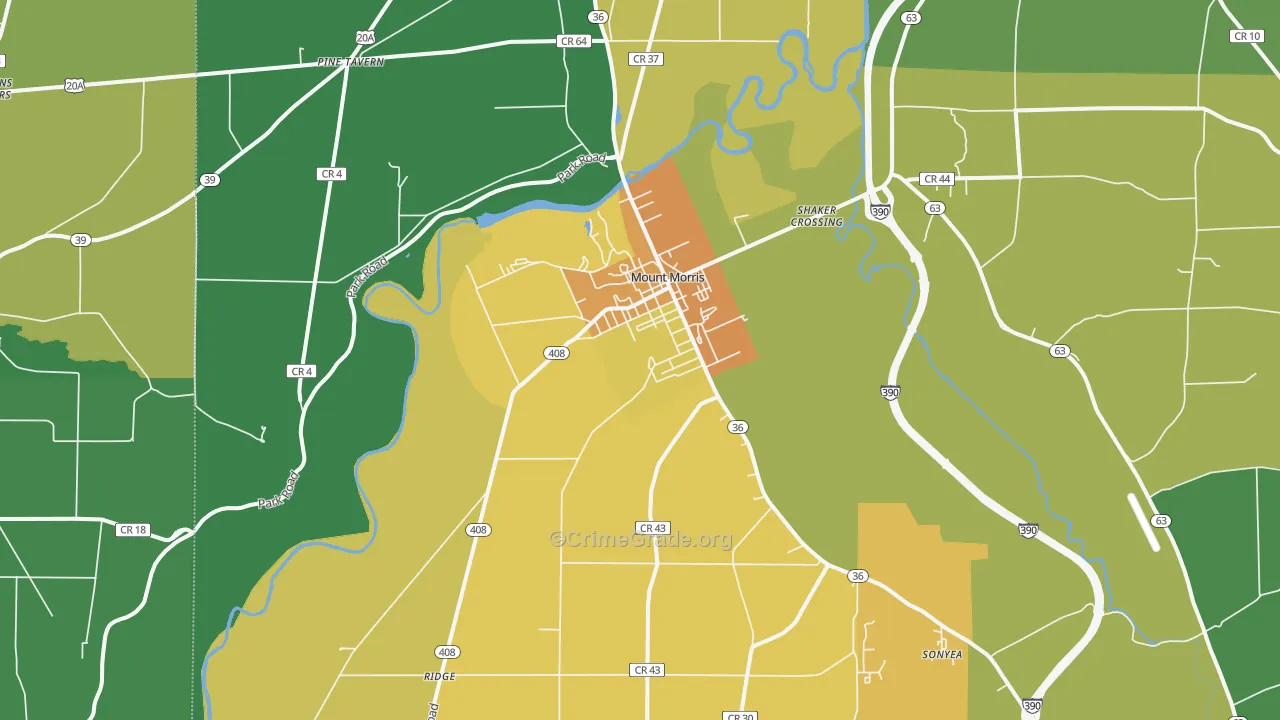 Mount Morris, NY Map of Assault Rates