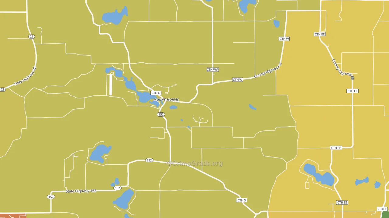 Mount Morris, WI Map of Assault Rates