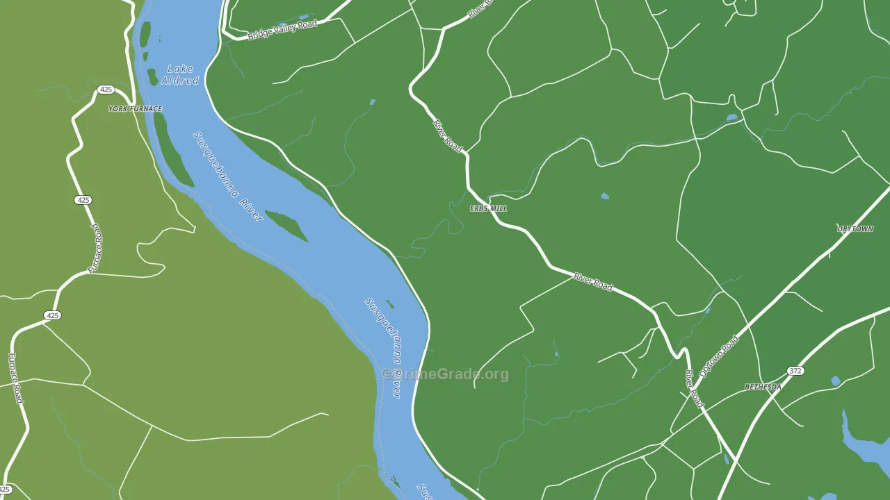Mount Nebo, PA Map of Assault Rates