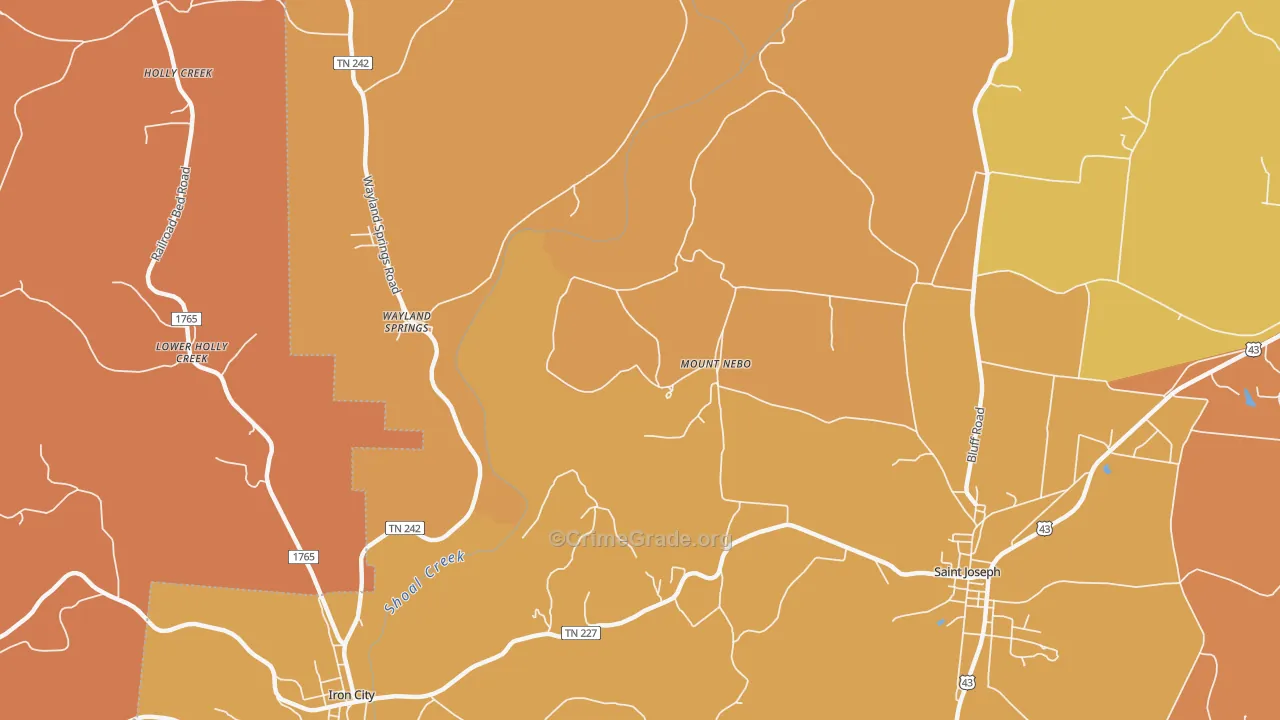 Mount Nebo, TN Map of Assault Rates