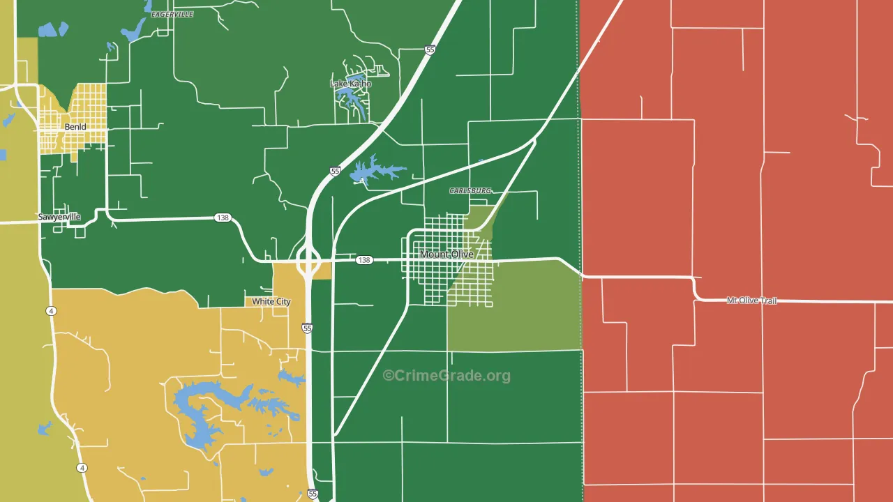 Mount Olive, IL Map of Assault Rates