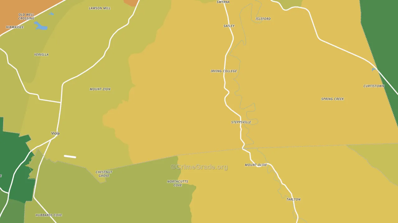 Mount Olive, TN Map of Assault Rates