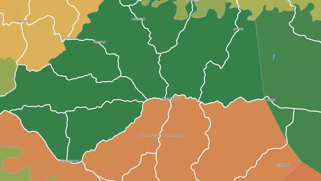 Mount Olivet, KY Map of Assault Rates