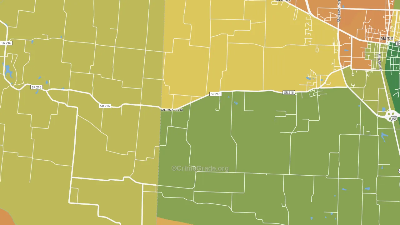 Mount Pelia, TN Map of Assault Rates