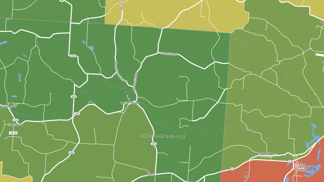 Mount Perry, OH Map of Assault Rates