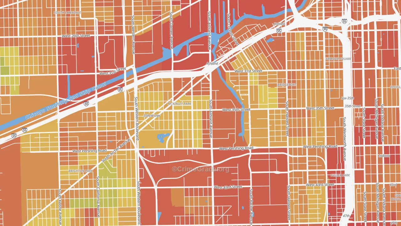 Mount Pleasant, Chicago, IL Map of Assault Rates
