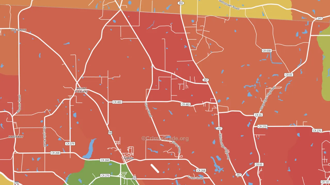 Mount Pleasant, FL Map of Assault Rates