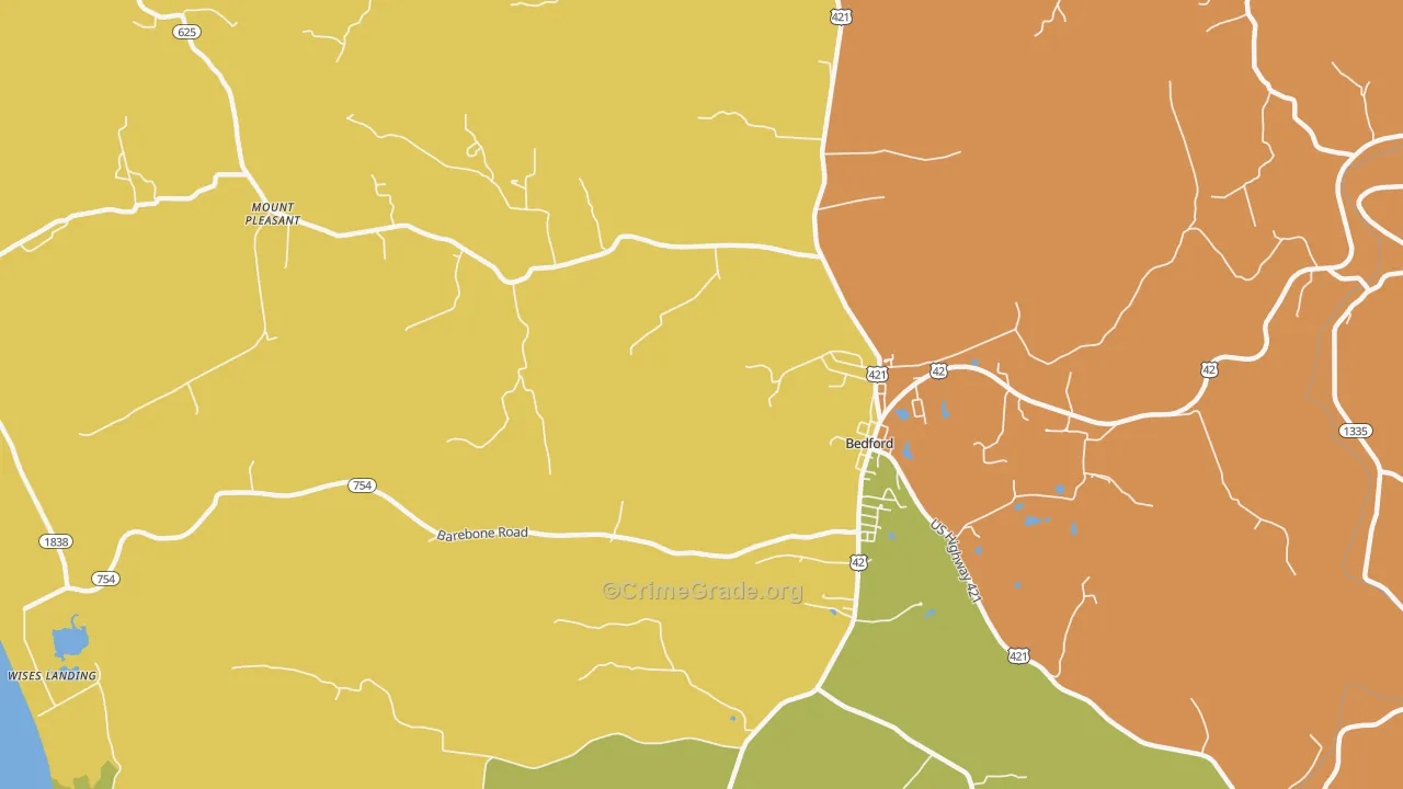 Mount Pleasant, KY Map of Assault Rates